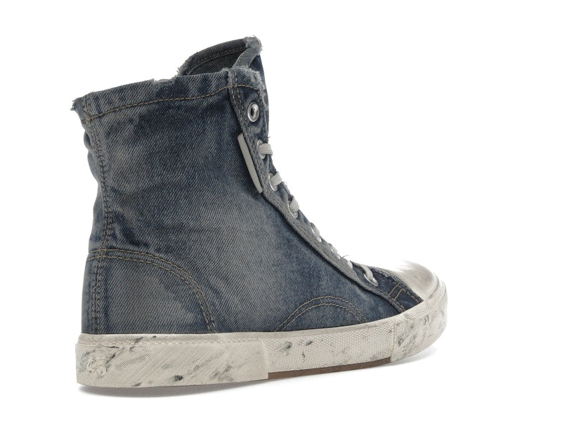 Balenciaga Paris High Top Blue Destroyed Denim