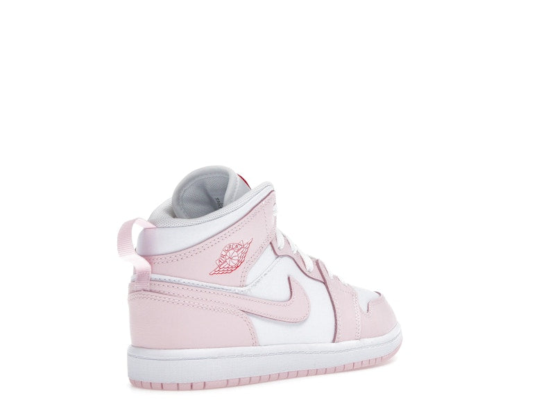 Jordan 1 Mid Pink Foam Fire Red White (PS)