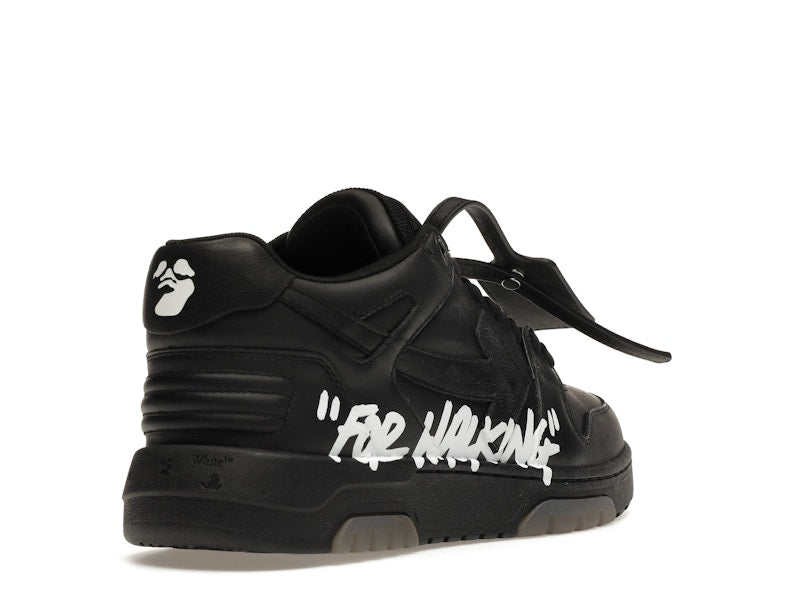 OFF-WHITE OOO Low Tops "For Walking" Black White