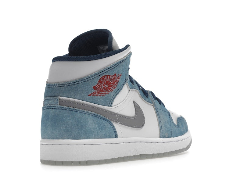 Jordan 1 Mid French Blue Fire Red