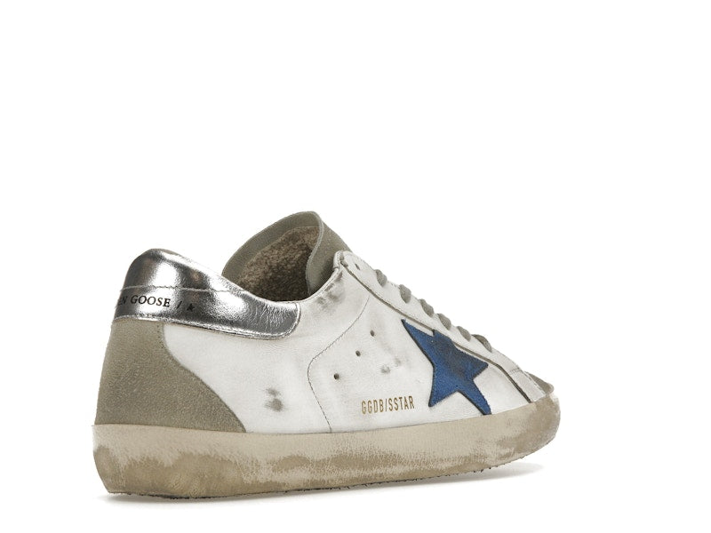 Golden Goose Super-Star White Elecctric Blue Silver