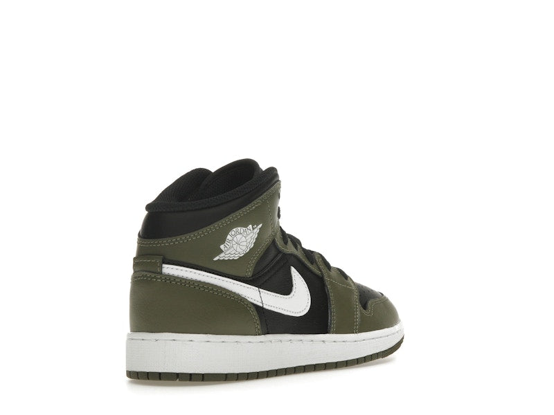 Jordan 1 Mid Black White Olive (GS)