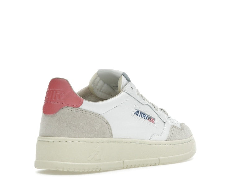 Autry Medalist Leather Low White Tearose Beige (Women's)