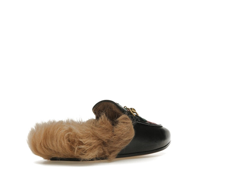Gucci Floral Embroidered Princetown Mules Black (Women's)