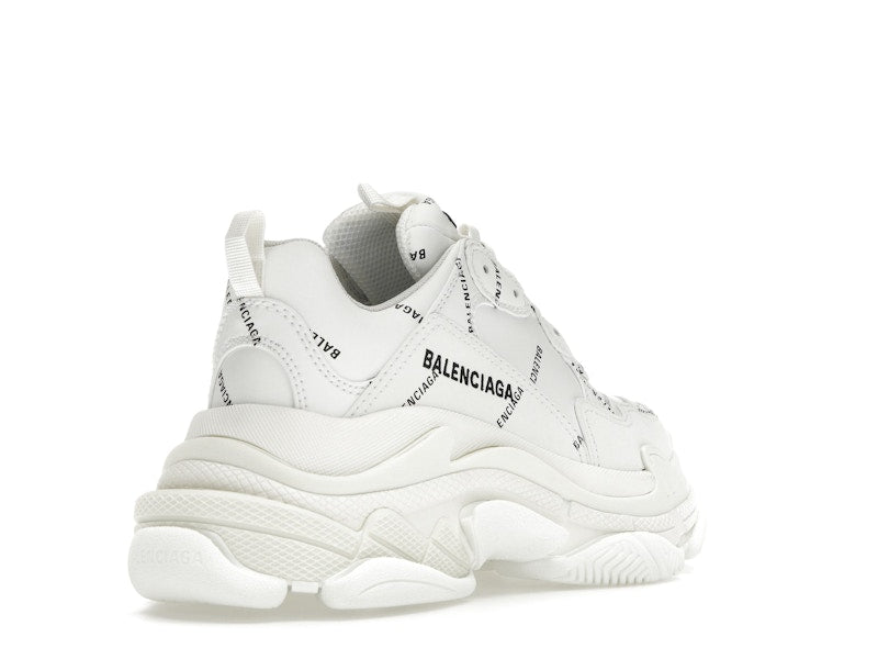 Balenciaga Triple S Allover Logo White (Women's)