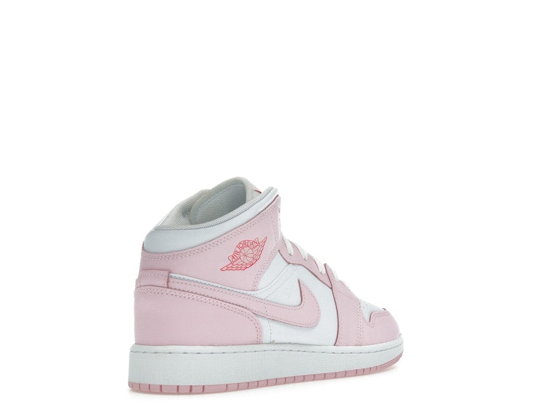Jordan 1 Mid Pink Foam Fire Red (GS)
