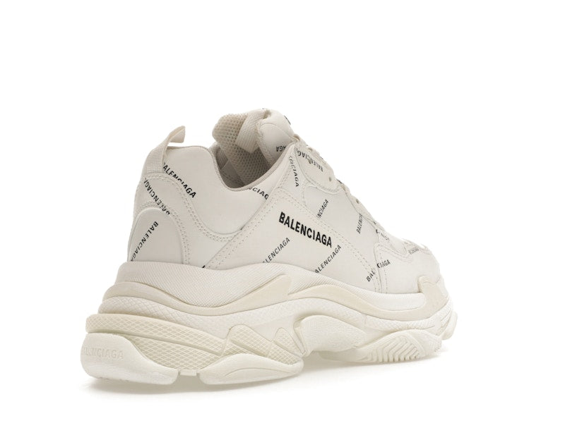 Balenciaga Triple S Allover Logo White