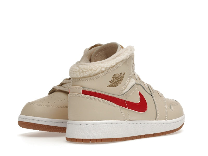 Jordan 1 Mid Utility Fleece Pearl White (GS)