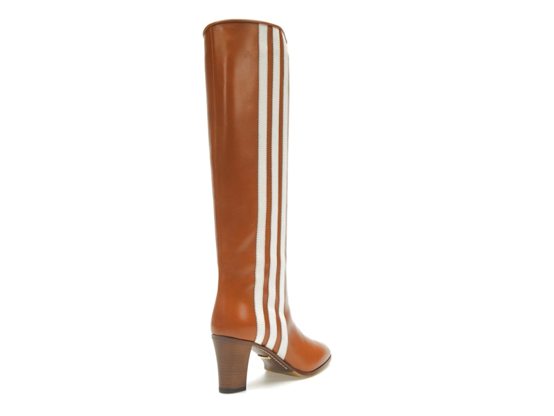 adidas x Gucci 73mm Knee-High Boots Cognac Leather