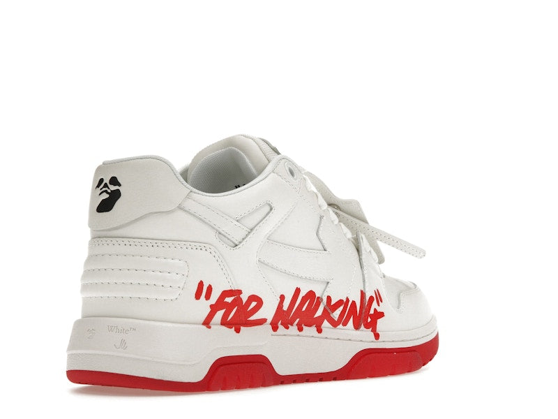 OFF-WHITE Out Of Office OOO Low Tops White Red