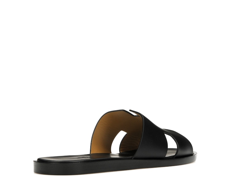 Hermes Izmir Sandal Noir Smooth Calfskin Leather