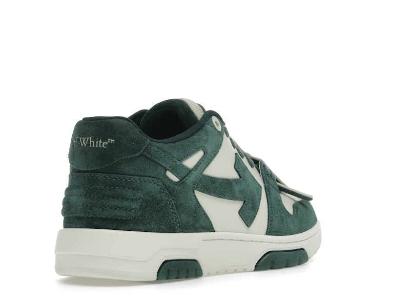 OFF-WHITE Out Of Office "OOO" Low Tops Jet Green Ecru Suede
