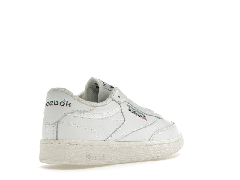 Reebok Club C 85 White Teal Burgundy Logo