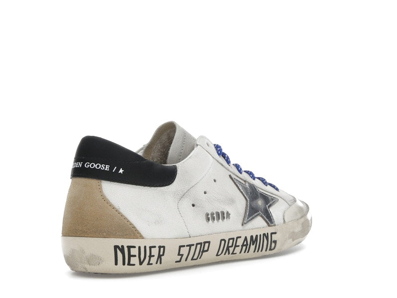 Golden Goose Super Star Never Stop Dreaming White Black Silver-tone