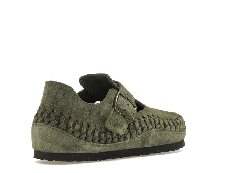 Birkenstock London Braided Shearling Kith Olive Night