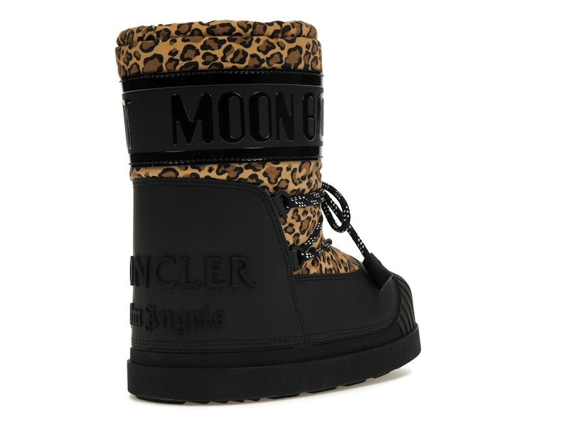 Moncler Shedir Snow Boots Palm Angels Black Leopard Print