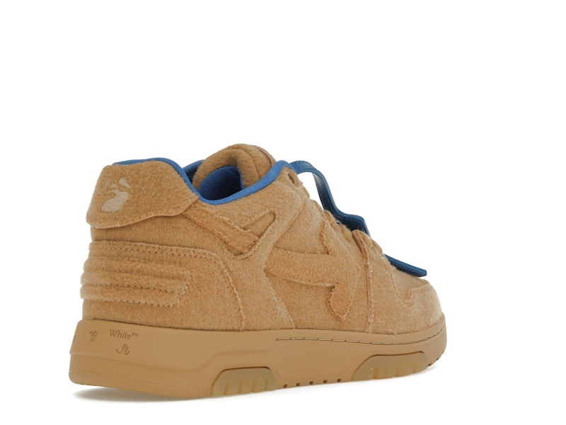 OFF-WHITE Out Of Office OOO Low Tops Camel Blue Wool