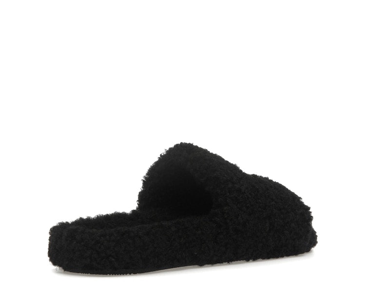 Balenciaga Paris Furry Slide Black