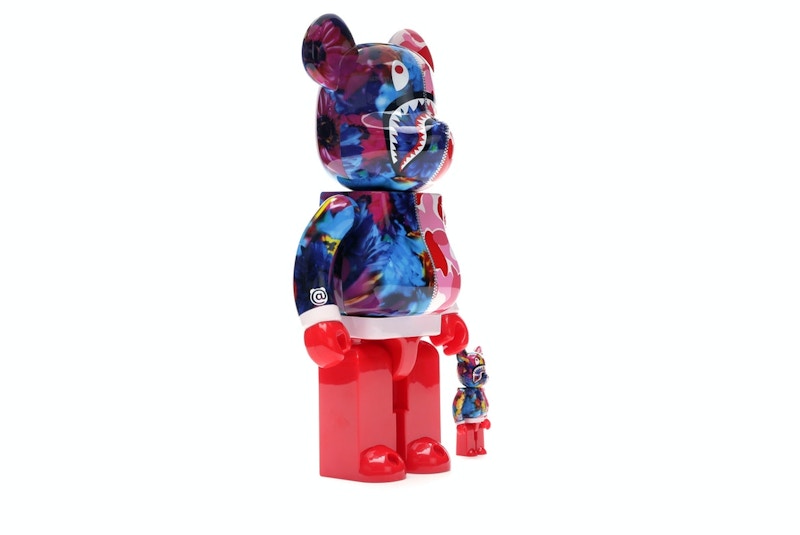 Bearbrick x Bape x Mika Ninagawa Shark 100% & 400% Set Pink