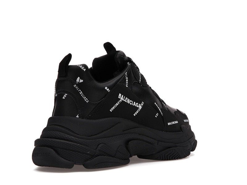 Balenciaga Triple S Allover Logo Black