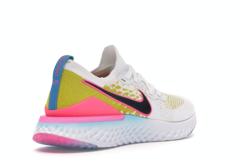 Nike Epic React Flyknit 1 White Pink Blast Citron