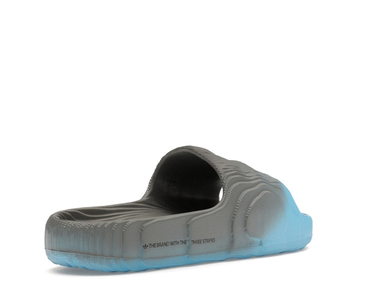 adidas Adilette 22 Slides Grey Semi Blue Burst Mel Core Black