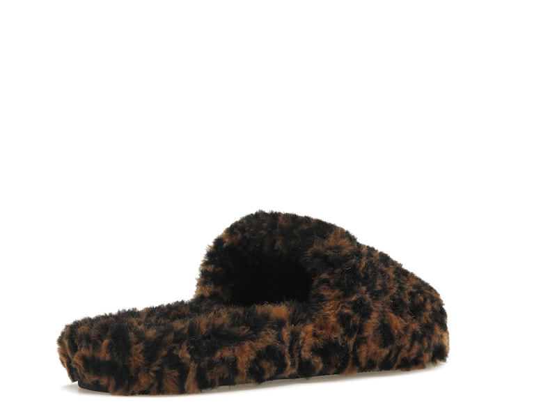 Balenciaga Furry Slide Leopard Brown Black