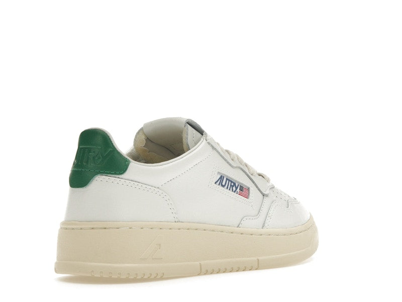 Autry Medalist Leather Low White Green (Women's)
