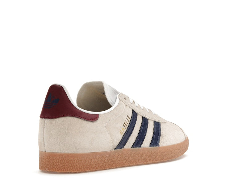 adidas Gazelle Beige Dark Blue Collegiate Burgundy