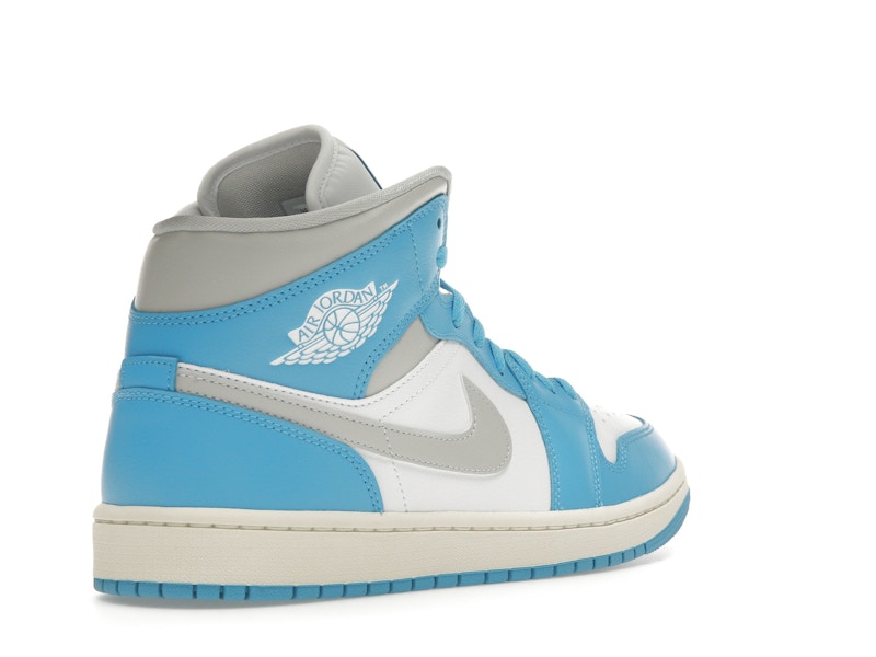 Jordan 1 Mid Dark Powder Blue White Sail Neutral Grey (Women's)
