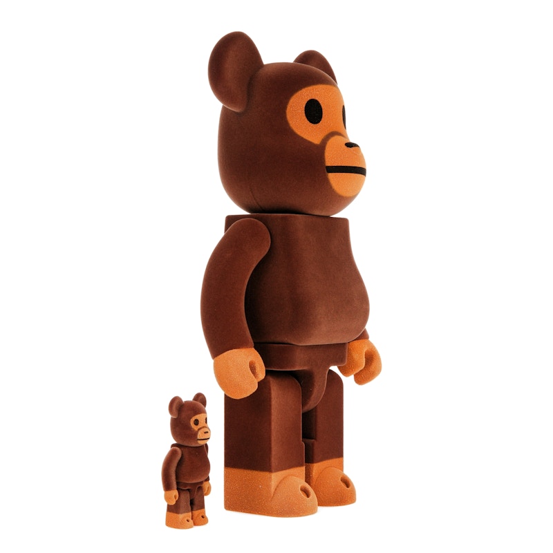 Bearbrick x Bape Baby Milo Flocky Ver. 100% & 400% Set