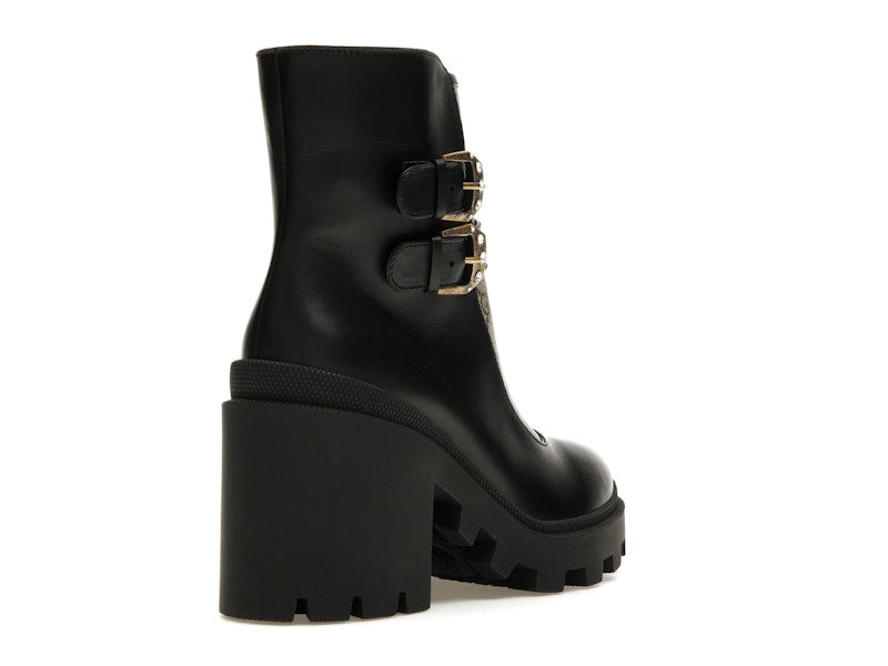 Gucci Buckles Ankle Boots Black Beige (Women's)
