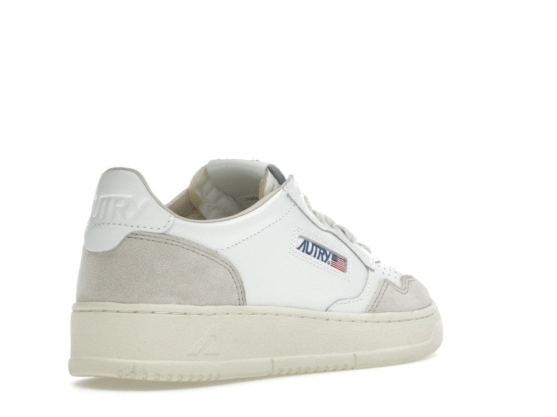 Autry Medalist Leather Low White Beige Suede (Women's)