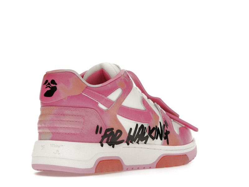 OFF-WHITE Out Of Office OOO "For Walking" Low Tops Pink Tie Dye