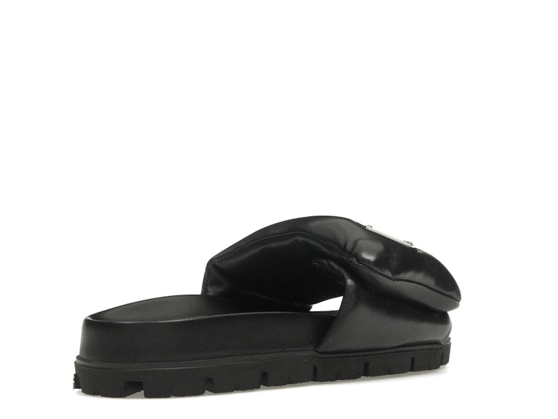 Prada Soft Padded 20mm Slide Sandal Black Nappa Leather