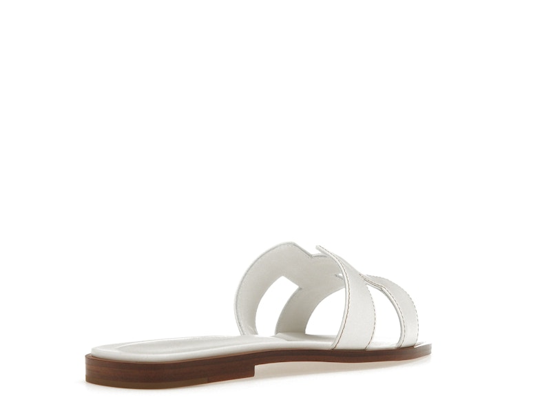 Hermes Oran Sandal Blanc Box Calfskin Leather