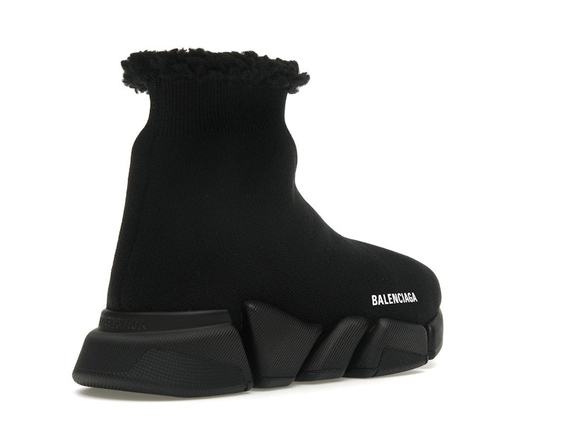 Balenciaga Speed 2.0 Recycled Fake Fur Black (Women's)