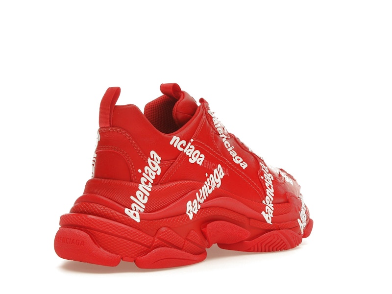 Balenciaga Triple S All Over Tomato Red White