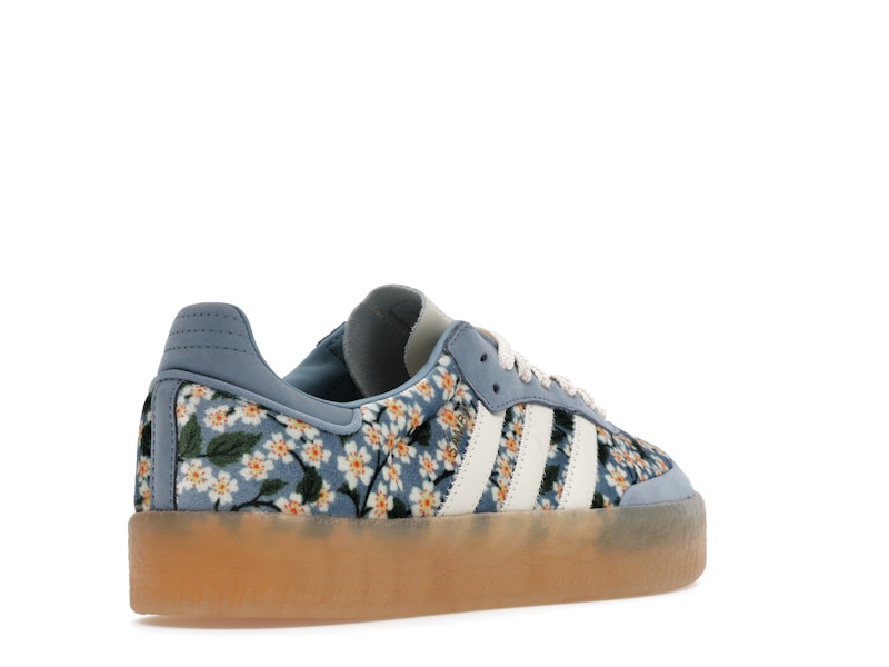 adidas Sambae Liberty London Floral Embroidery Blue Cream White (Women's)