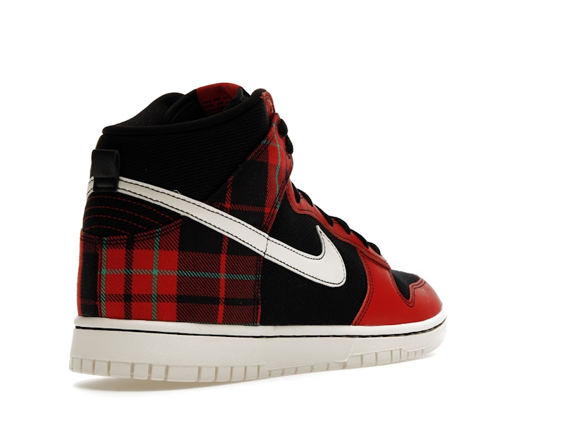 Nike Dunk High SE Tartan Plaid Black University Red