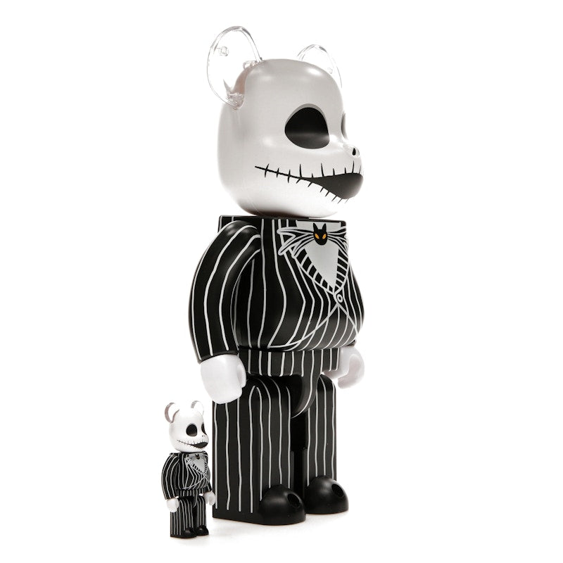 Bearbrick x Disney Tim Burton's The Nightmare Before Christmas Jack Skellington 100% & 400% Set