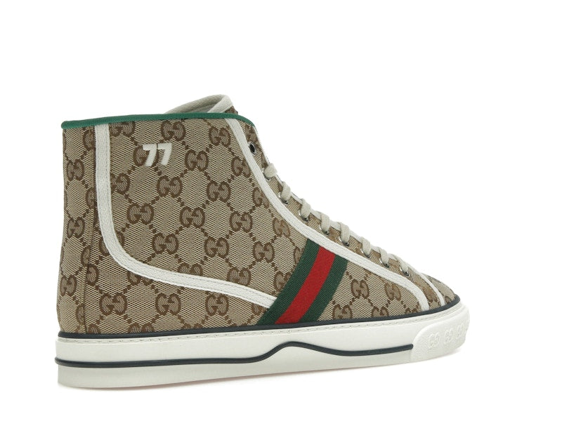 Gucci Tennis 1977 Canvas High Top Beige GG Print