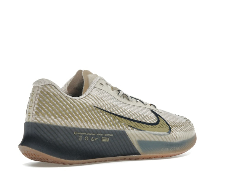 Nike Court Vapor 11 HC Premium Sanddrift Thunder Blue Gum Medium Brown Metallic Gold