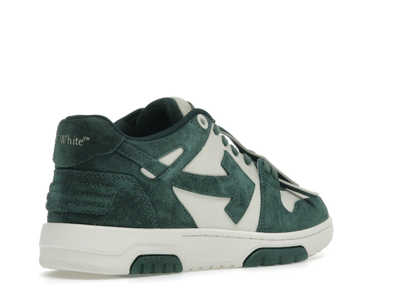 OFF-WHITE Out Of Office "OOO" Low Tops Jet Green Ecru Suede
