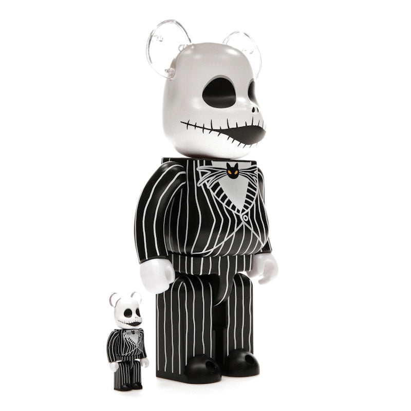 Bearbrick x Disney Tim Burton's The Nightmare Before Christmas Jack Skellington 100% & 400% Set