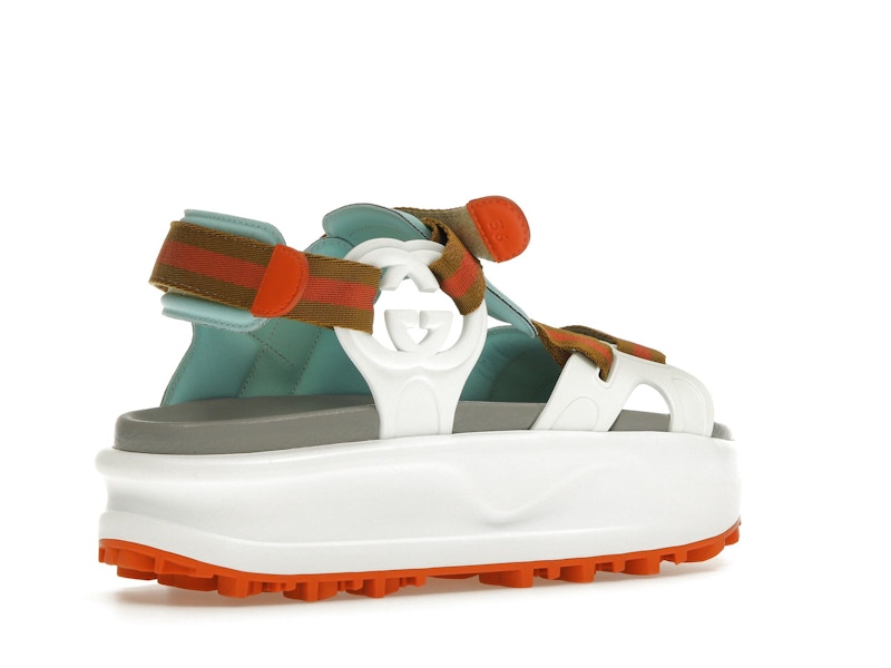 Gucci Colour Block Platform Sandal White Blue Orange (Women's)