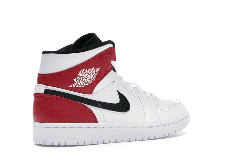 Jordan 1 Mid White Black Gym Red