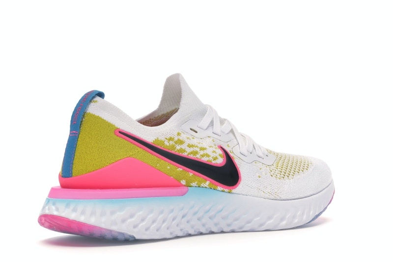 Nike Epic React Flyknit 1 White Pink Blast Citron