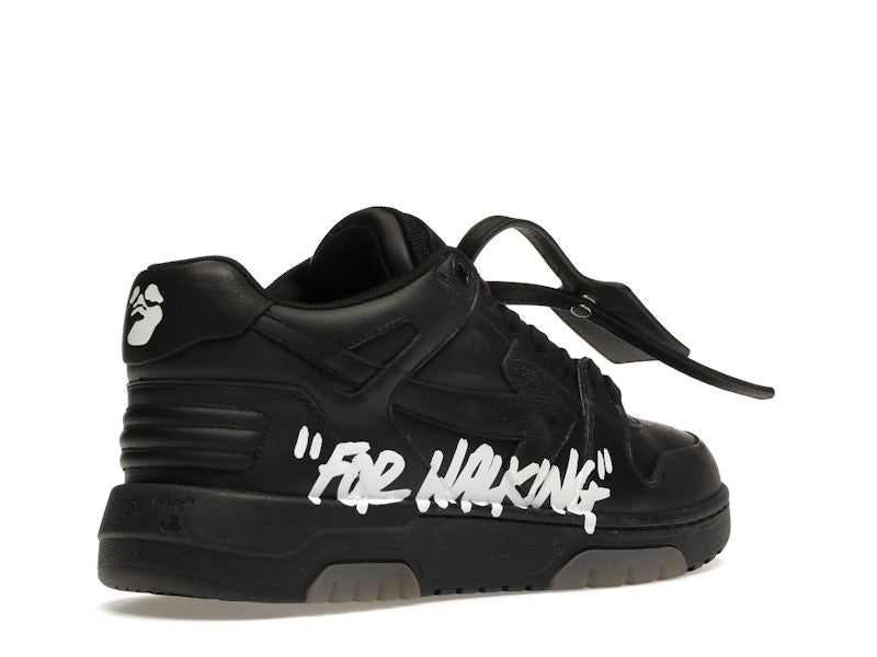 OFF-WHITE OOO Low Tops "For Walking" Black White