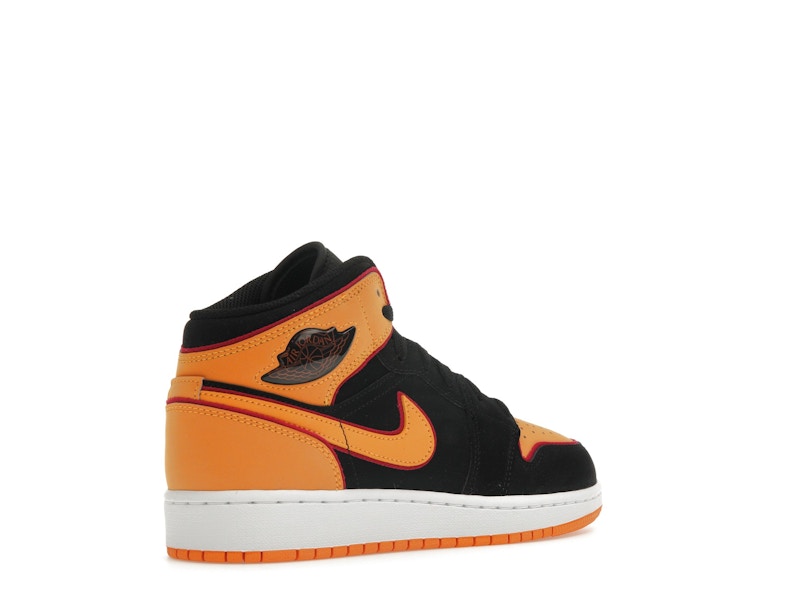 Jordan 1 Mid SE Black Vivid Orange (GS)